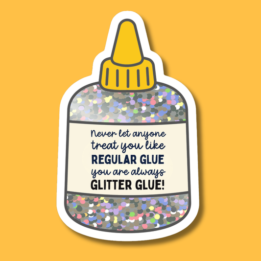 Just My Typeface Vinyl Sticker | Glitter Glue