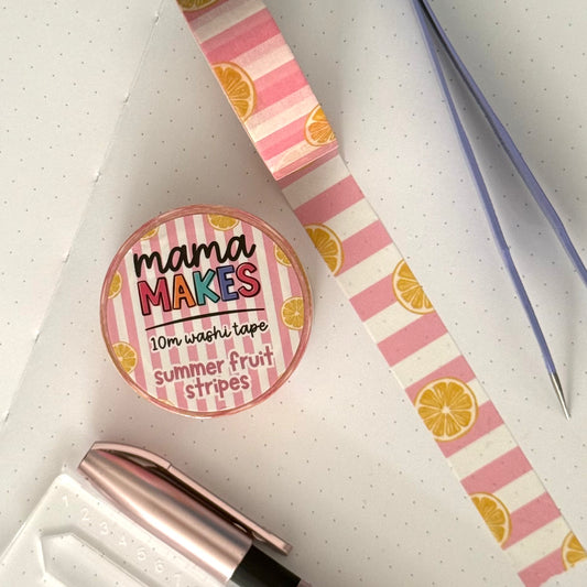 Mama Makes Washi Tape - Summer Fruit Stripes