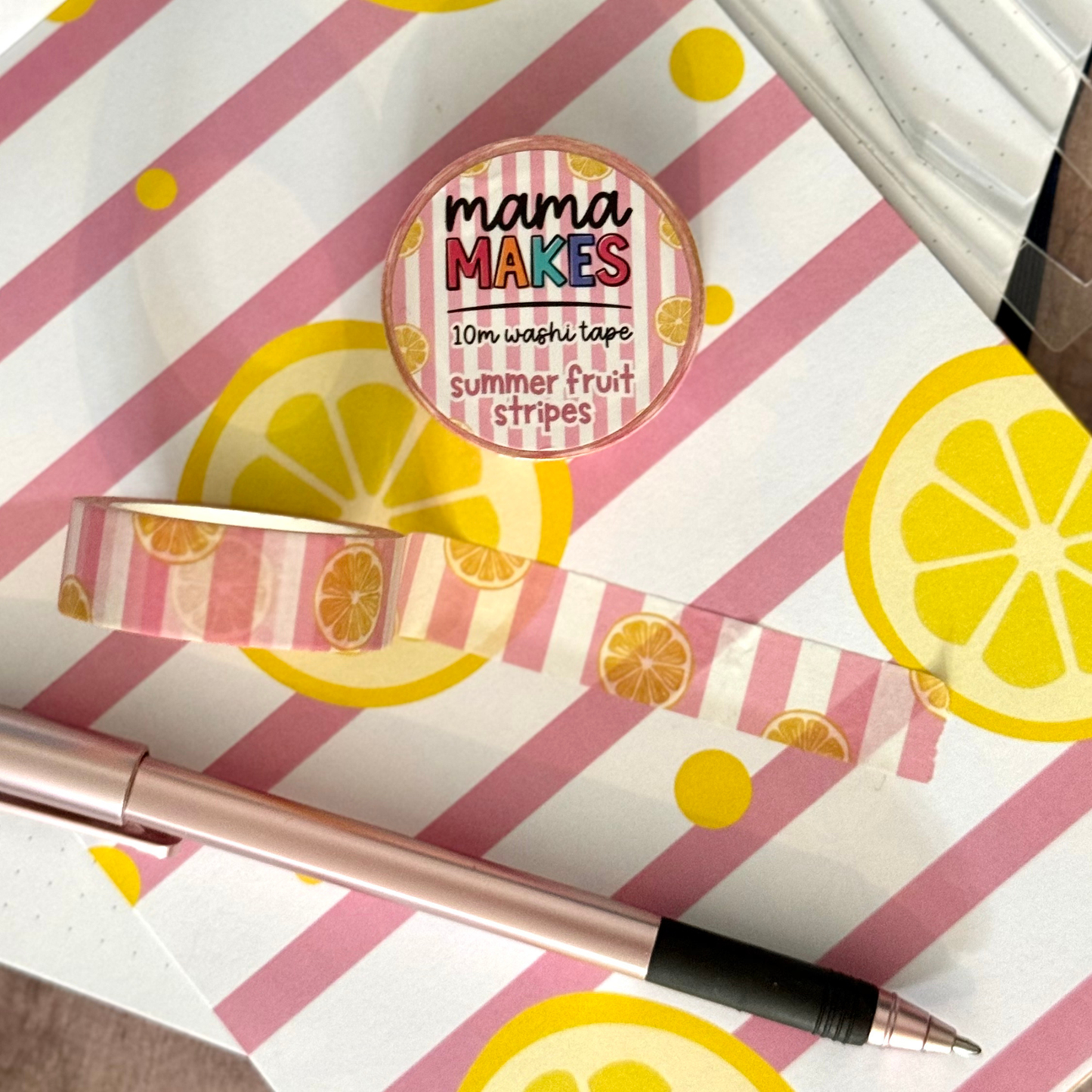 Mama Makes Washi Tape - Summer Fruit Stripes