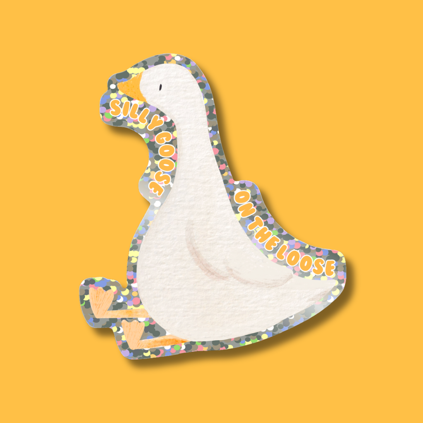 Just My Typeface Glitter Vinyl Sticker | Silly Goose