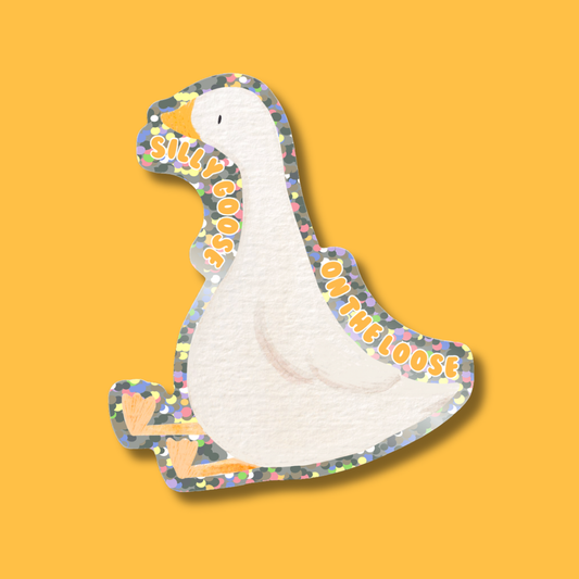 Just My Typeface Glitter Vinyl Sticker | Silly Goose